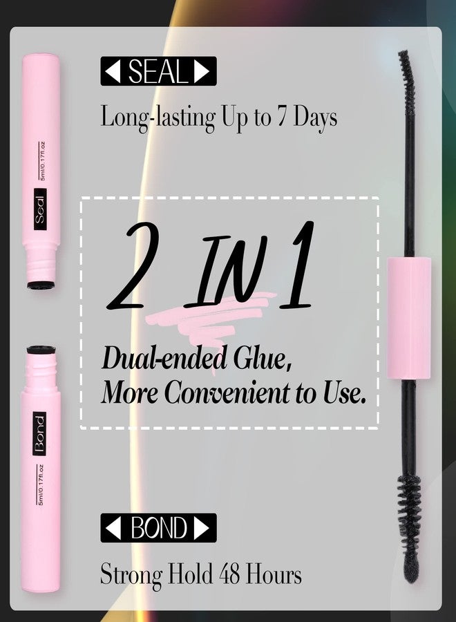 ALICE Lash Bond and Seal, Cluster Lashes Glue for DIY Eyelash Extensions, Individual Lash Glue for Clusters Eyelash Strong Hold Long No Latex Lasting Waterproof Eye Lashes Glue Mascara (Black 5ml×2) - Image 2